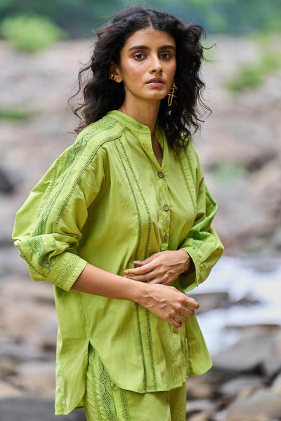 LACE INSERT SHORTS SET - dash and dot