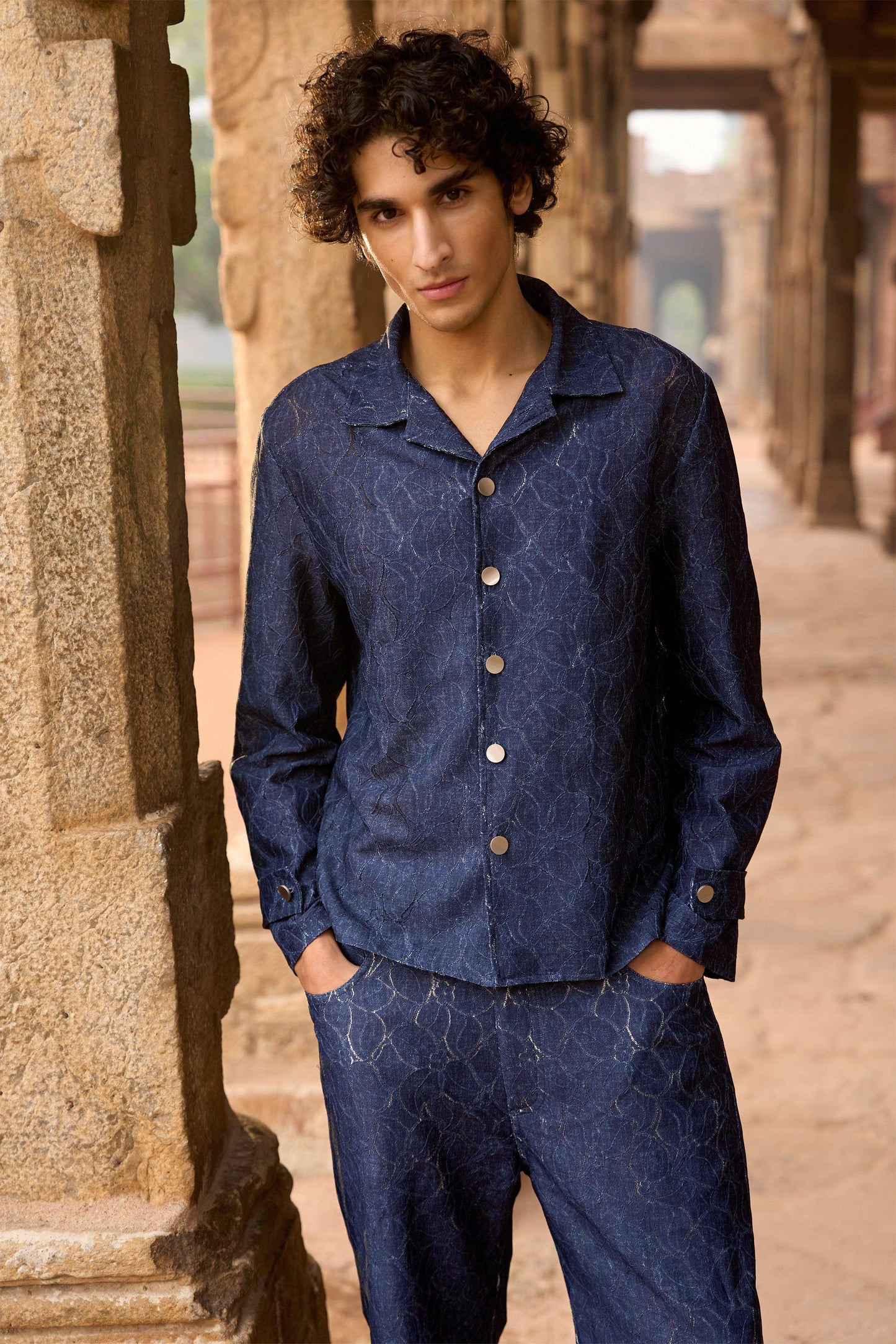 DENIM PATTERNED SET - dash and dot