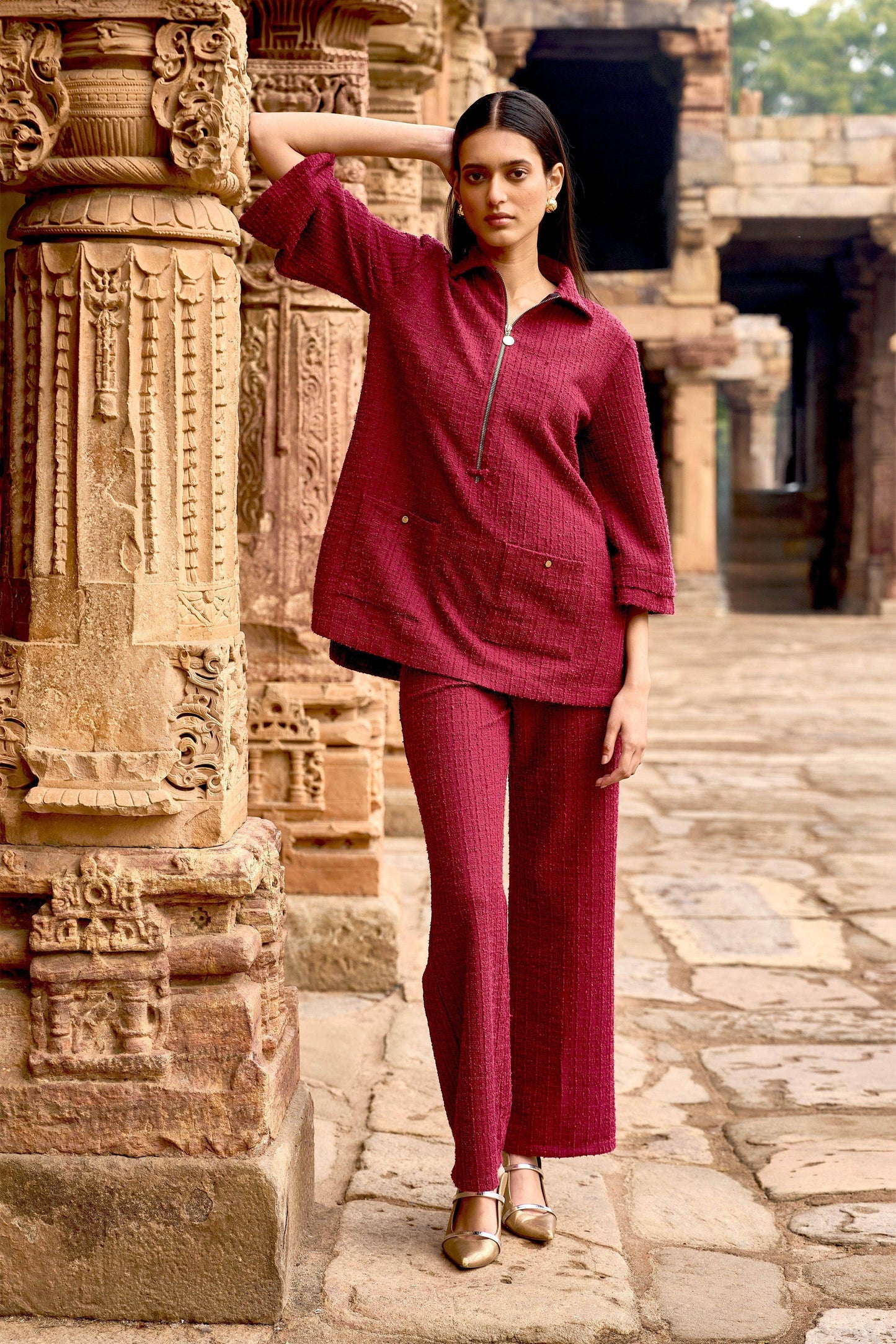 TEXTURED KNIT PANT - dash and dot