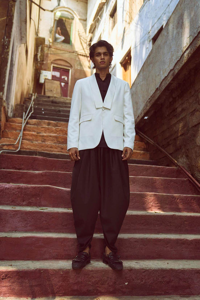 TUXEDO, SHIRT AND COWL PANT SET - dash and dot dash and dot