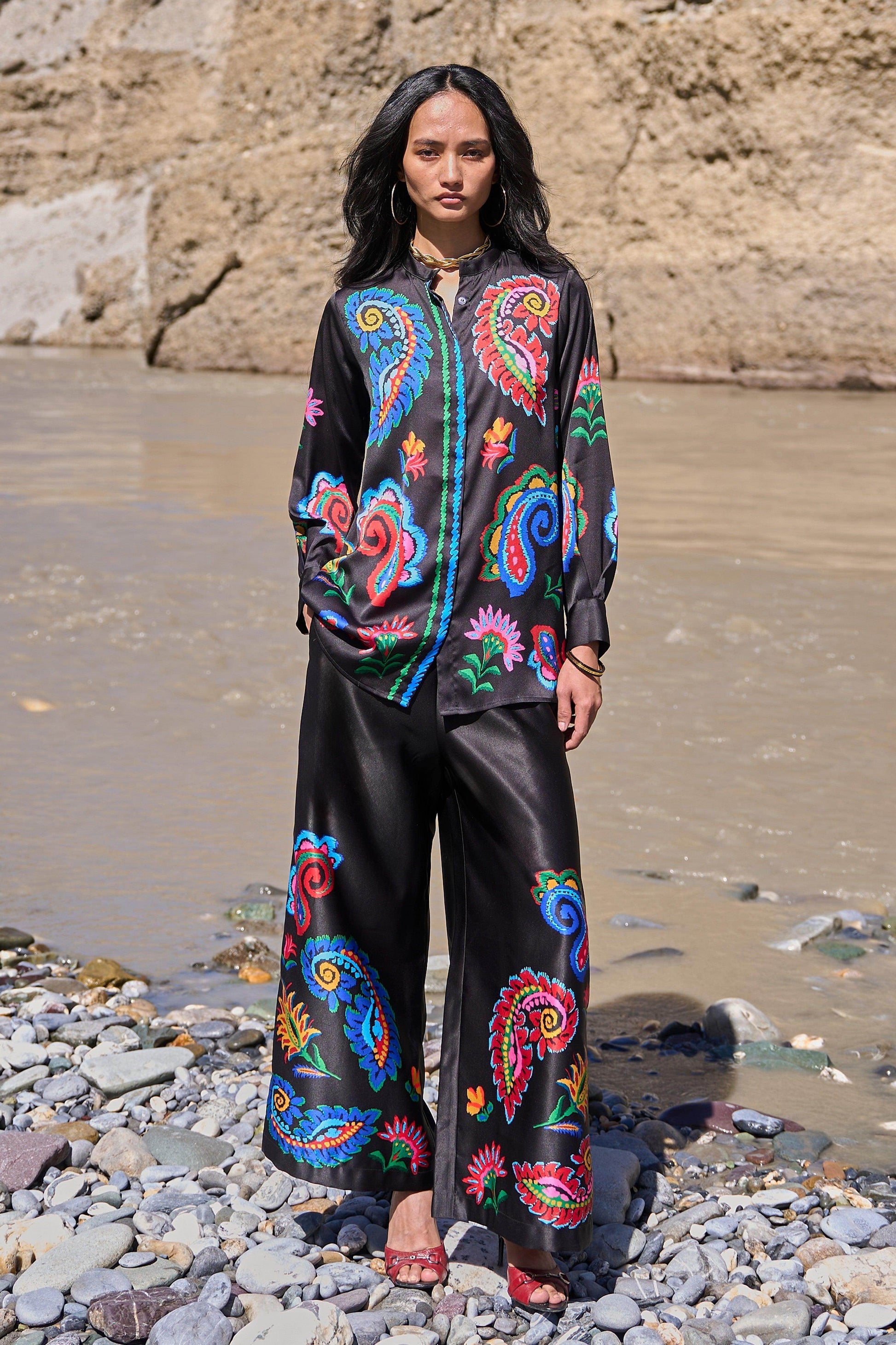 MULTICOLOUR PAISLEY PANT - dash and dot