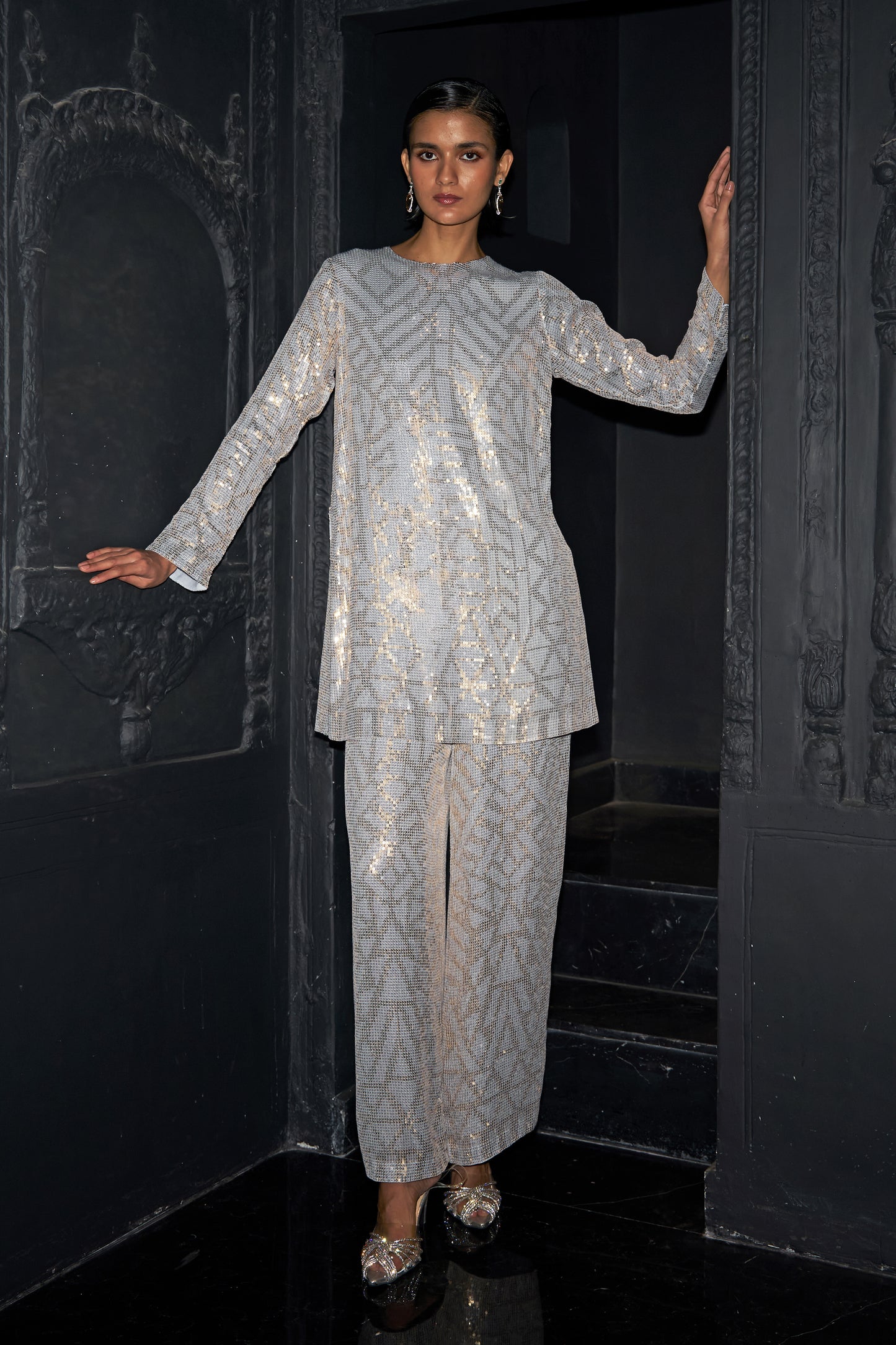 PASTEL SEQUIN EMBROIDERED TOP