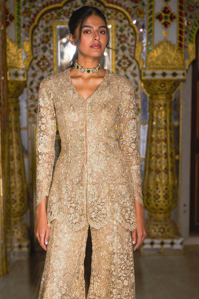 EMBROIDERED LACE PEPLUM SET - dash and dot dash and dot