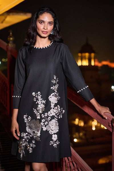 THREAD & PEARL EMBROIDERED DRESS - dash and dot