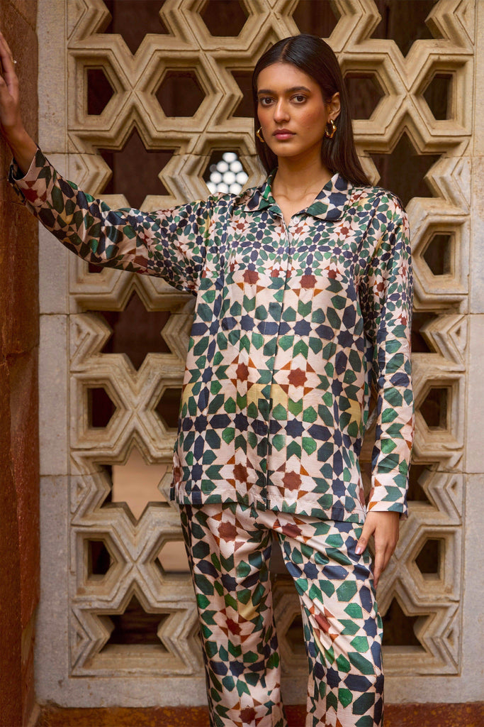 MOSAIC PRINT SHIRT - dash and dot dash and dot