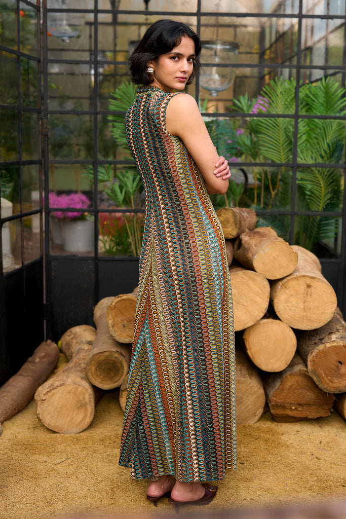 SLEEVELESS CROCHET KNIT DRESS dash and dot