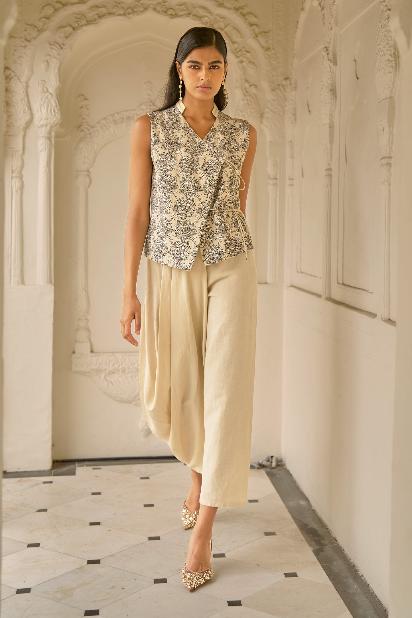 ASYMMETRICAL LINEN PANT