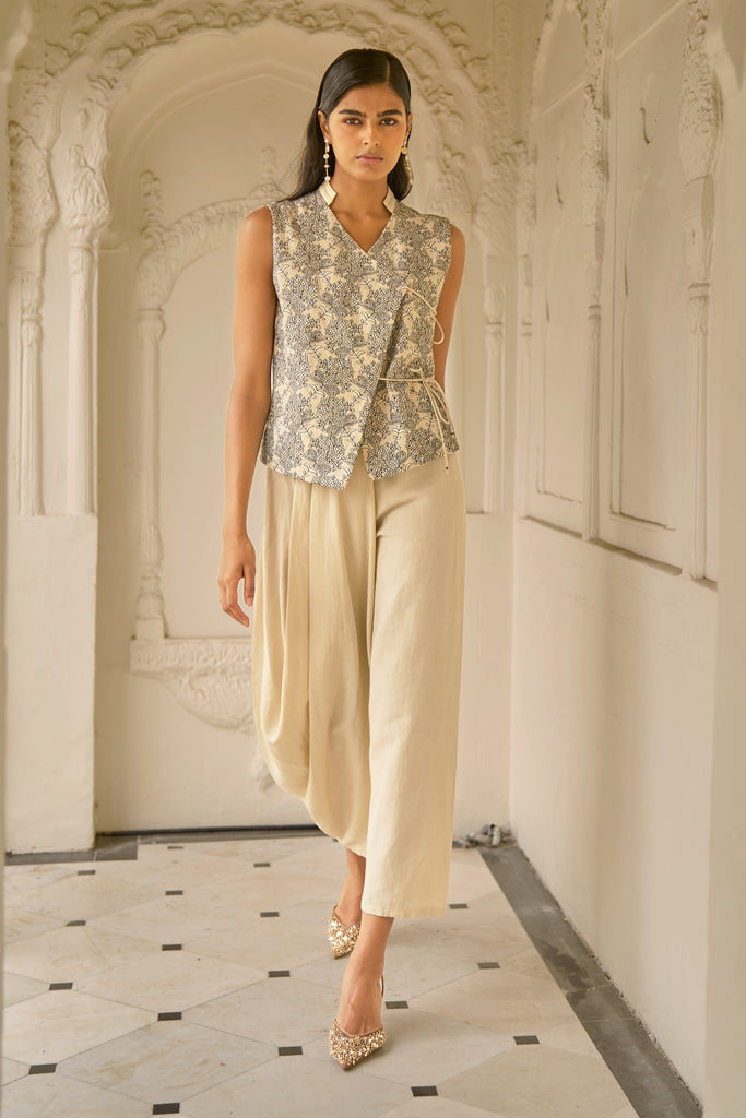 ASYMMETRICAL LINEN PANT dash and dot