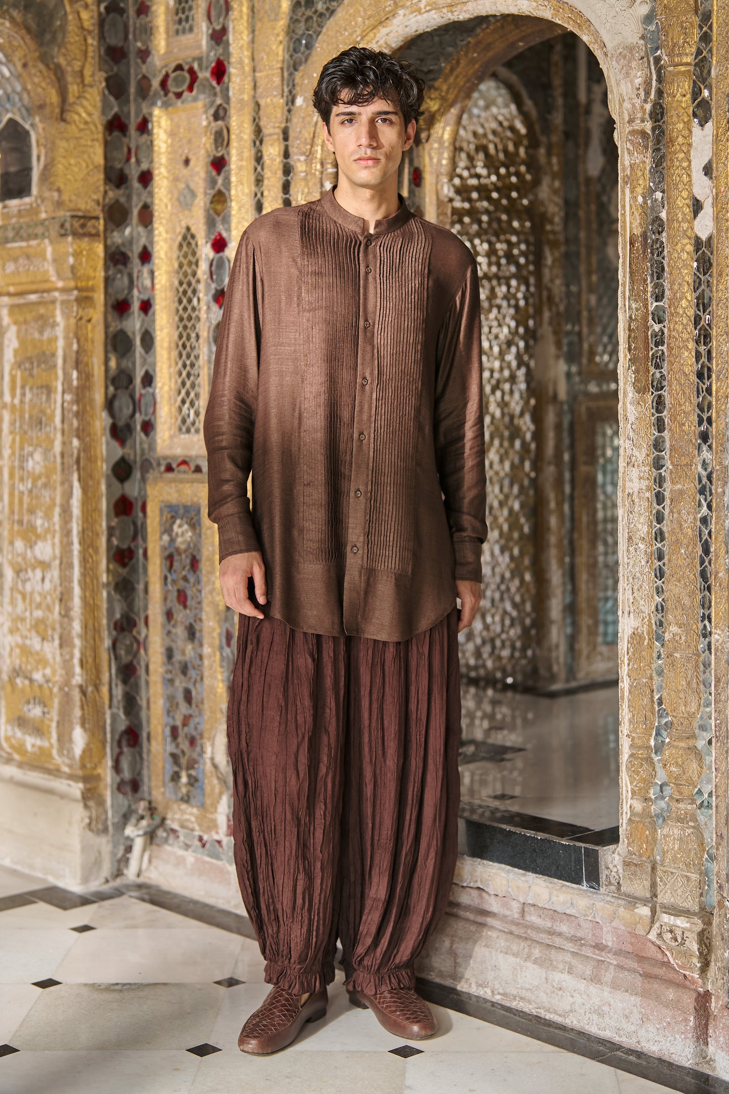 PINTUCK LONGLINE SHIRT