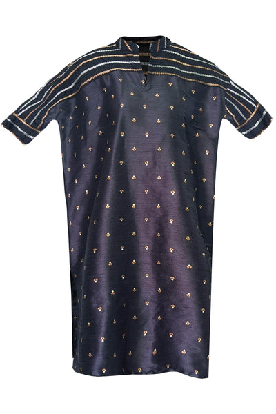 MOTIF & STRIPE BOXY BROCADE TOP - dash and dot