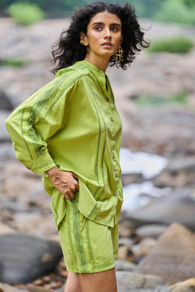 LACE INSERT SHORTS SET - dash and dot