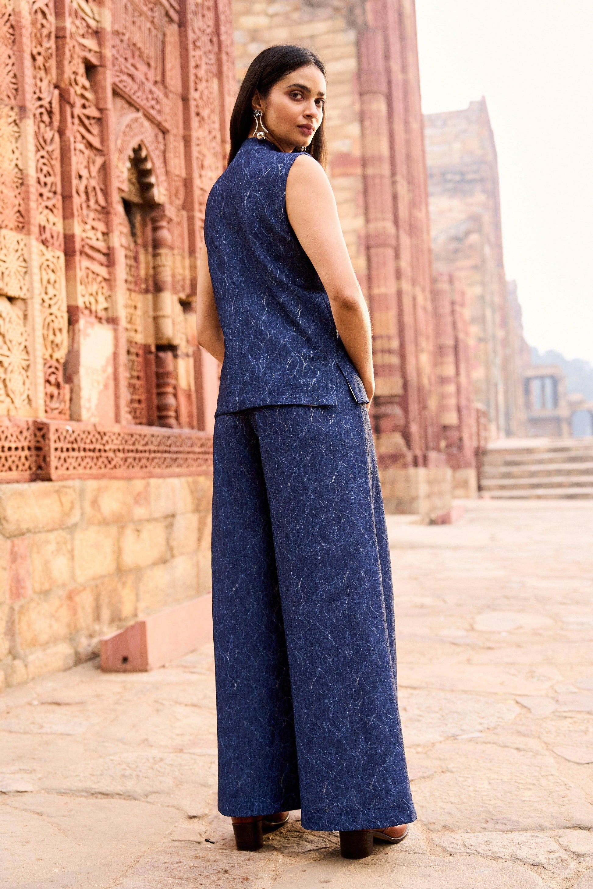 DENIM LACE PANT - dash and dot