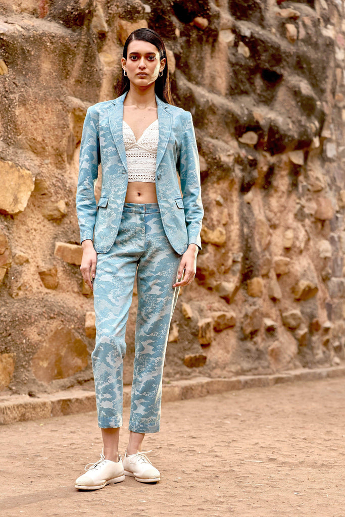 INDIGO JACQUARD PANT - dash and dot dash and dot