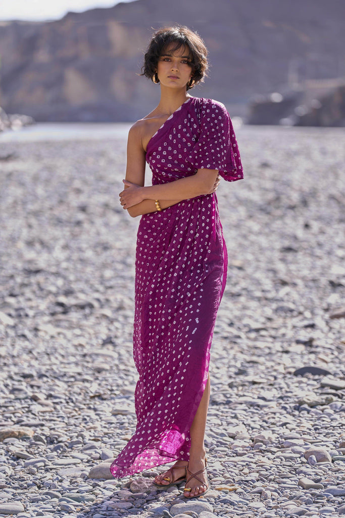 SINGLE SLEEVE BANDHANI DRESS - dash and dot dash and dot