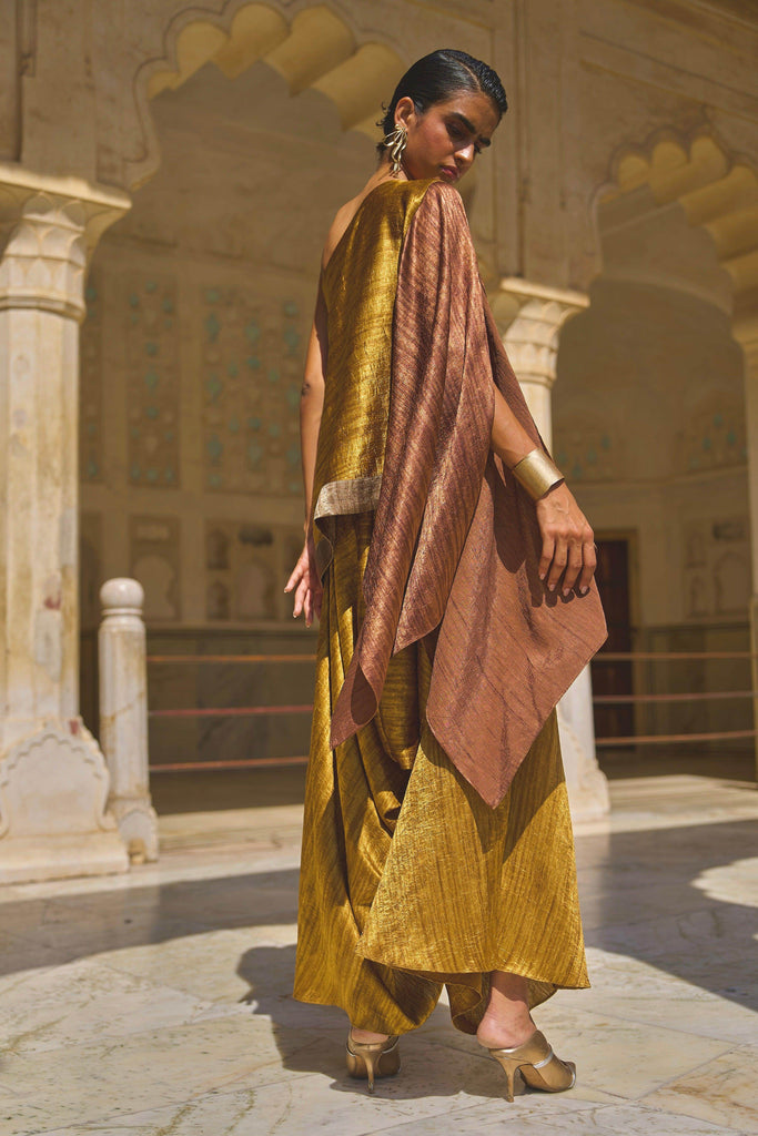 LAMÉ BLOCKED ONE SHOULDER SET - dash and dot dash and dot