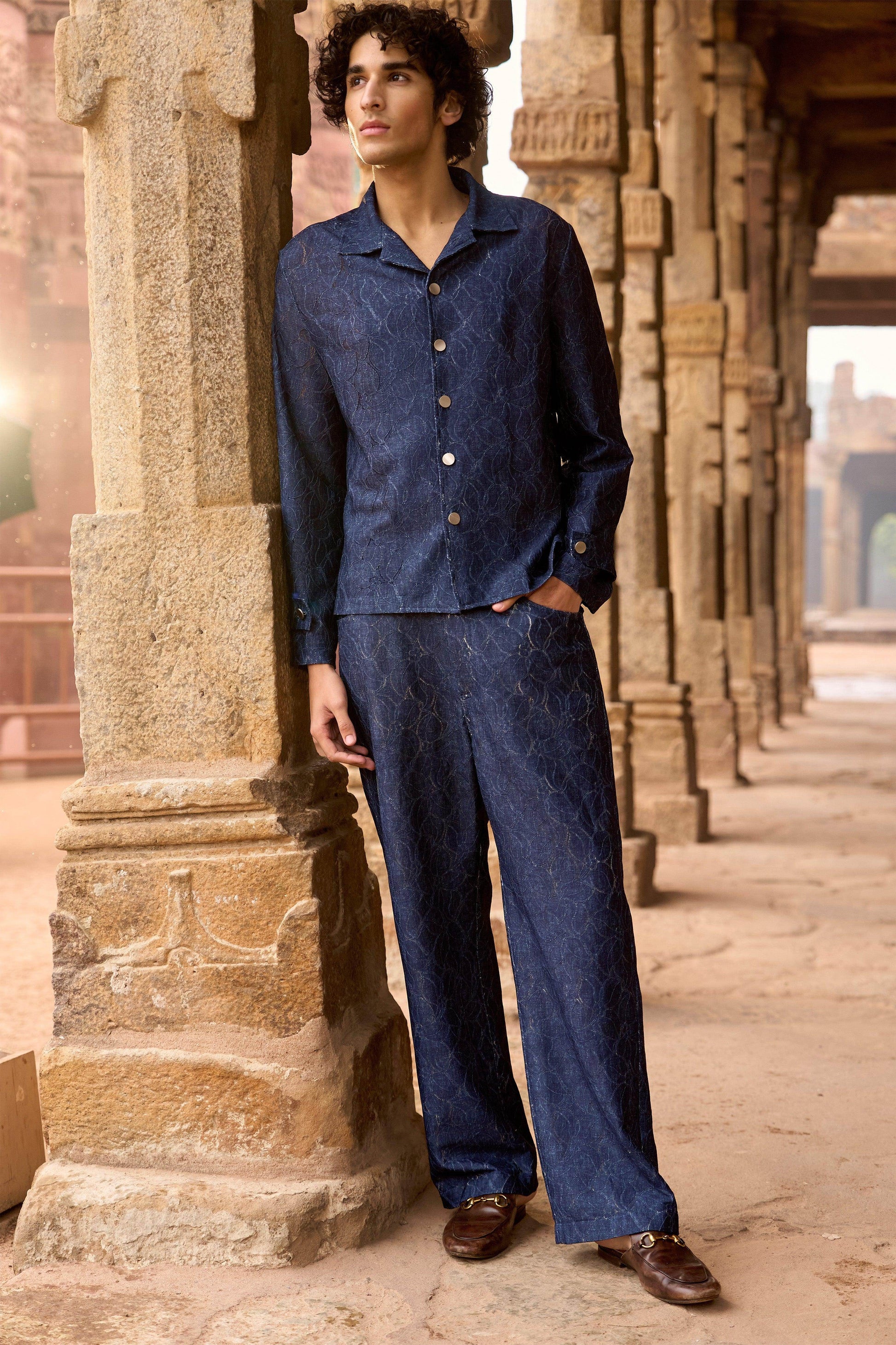 DENIM PATTERNED SET - dash and dot