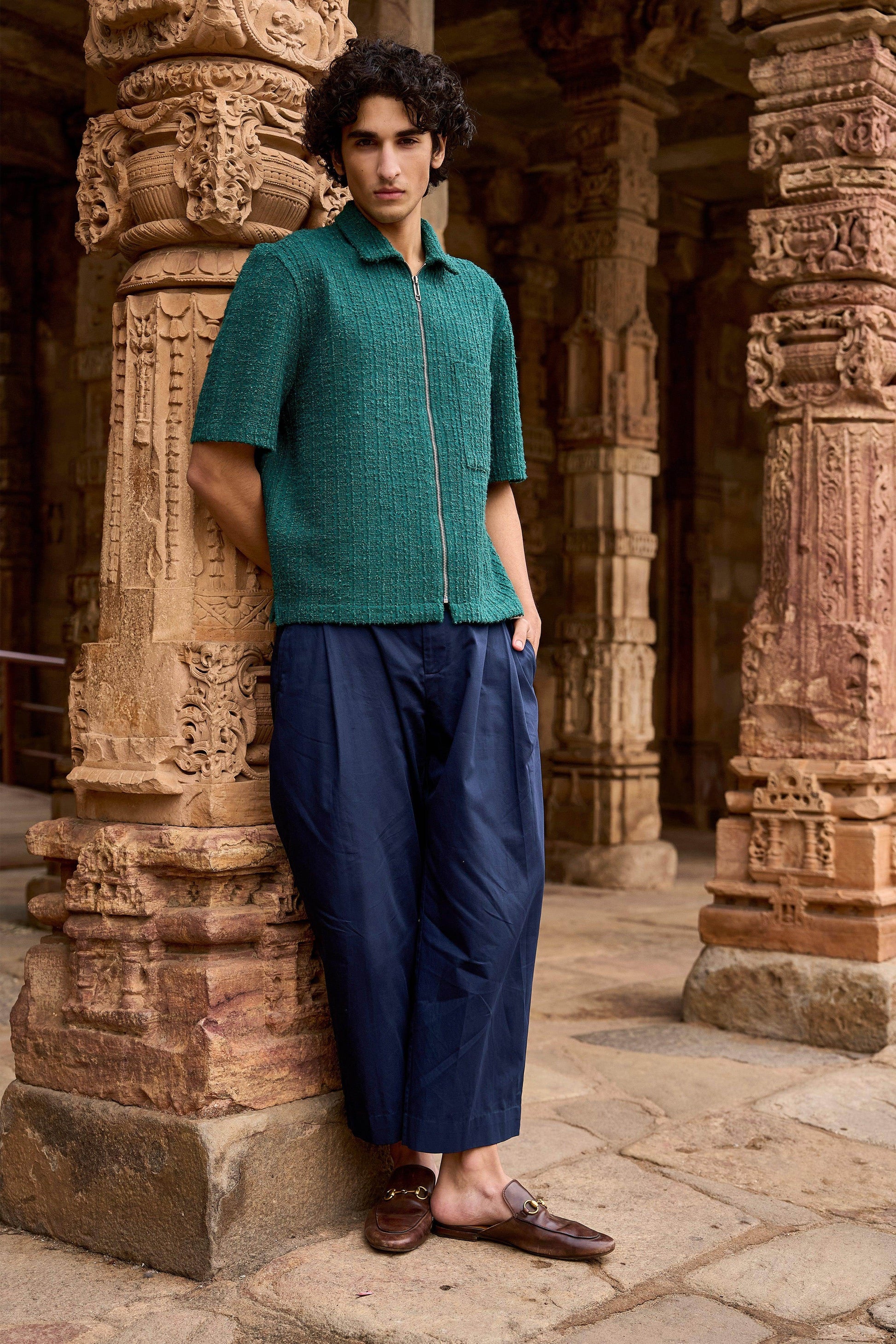 TEXTURED KNIT HALF SLEEVE - dash and dot