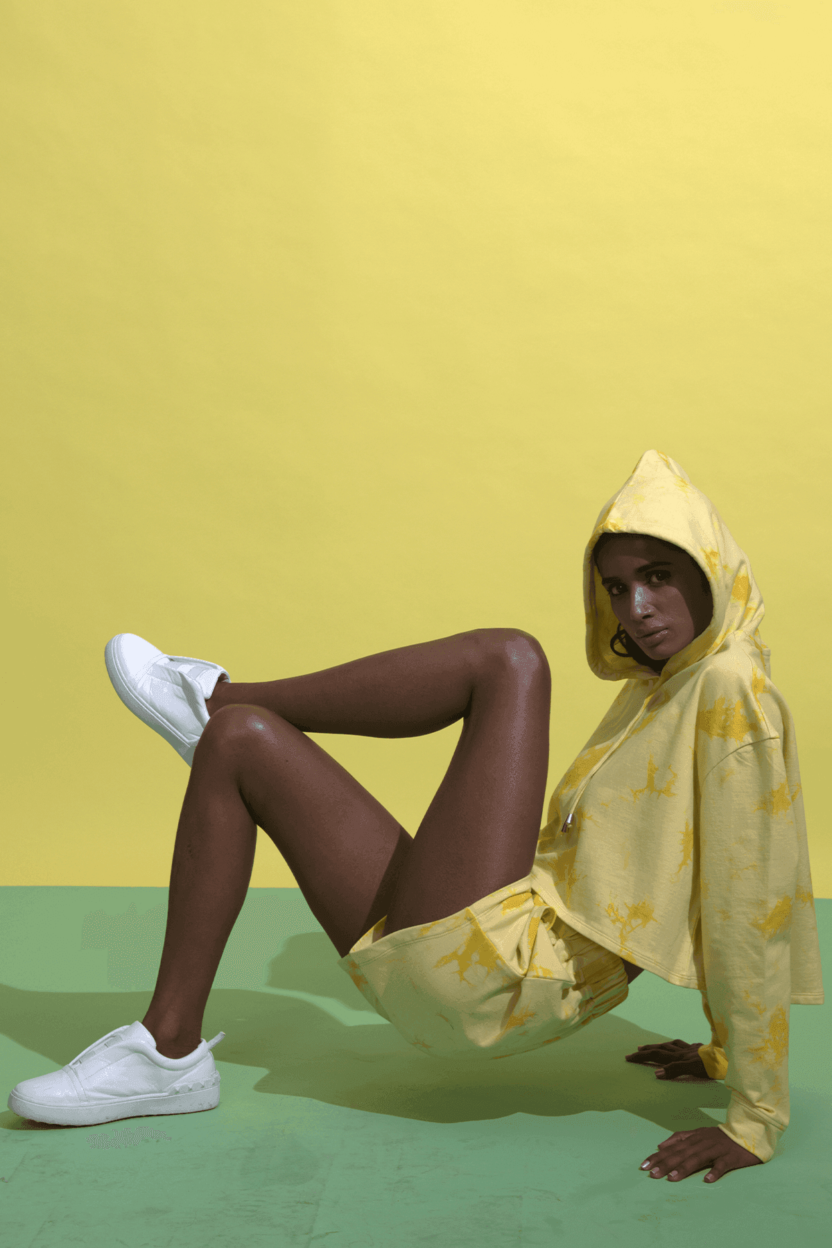 YELLOW TIE DYE HOODIE - dash and dot
