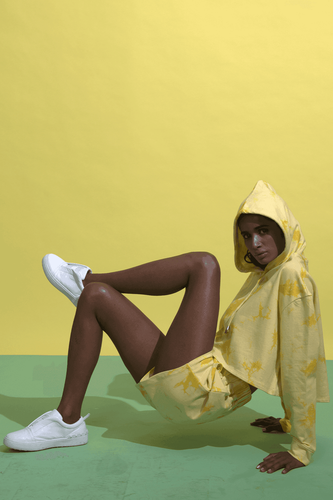 YELLOW TIE DYE HOODIE - dash and dot dash and dot