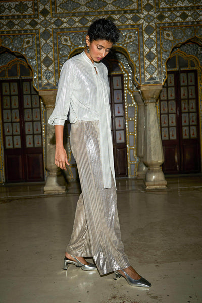 TEXTURED LAMÉ PANT SET - dash and dot