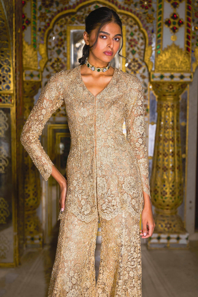 EMBROIDERED LACE PEPLUM SET - dash and dot dash and dot