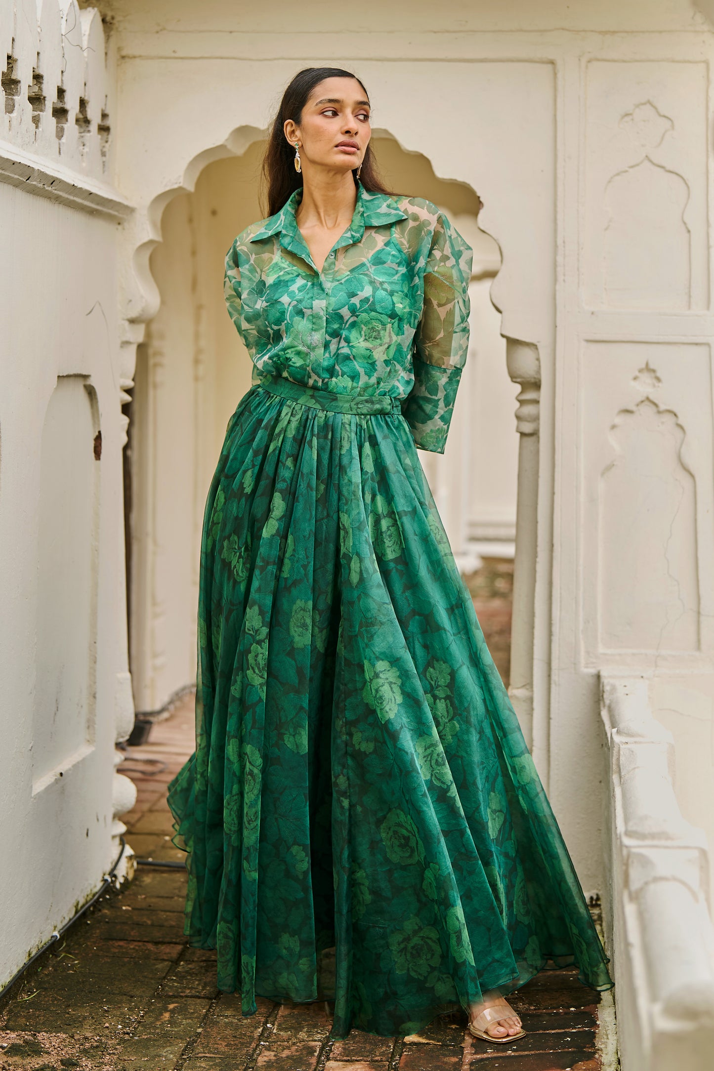 PRINTED ORGANZA SHIRT