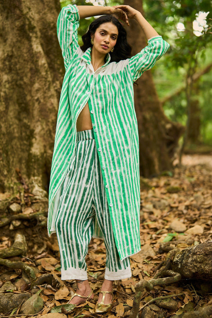 BRUSHTSTROKE DRAPED & PLEATED PANT - dash and dot dash and dot