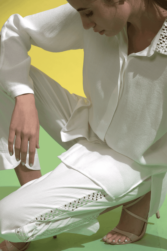 MIRROR EMBROIDERED PANT - dash and dot dash and dot