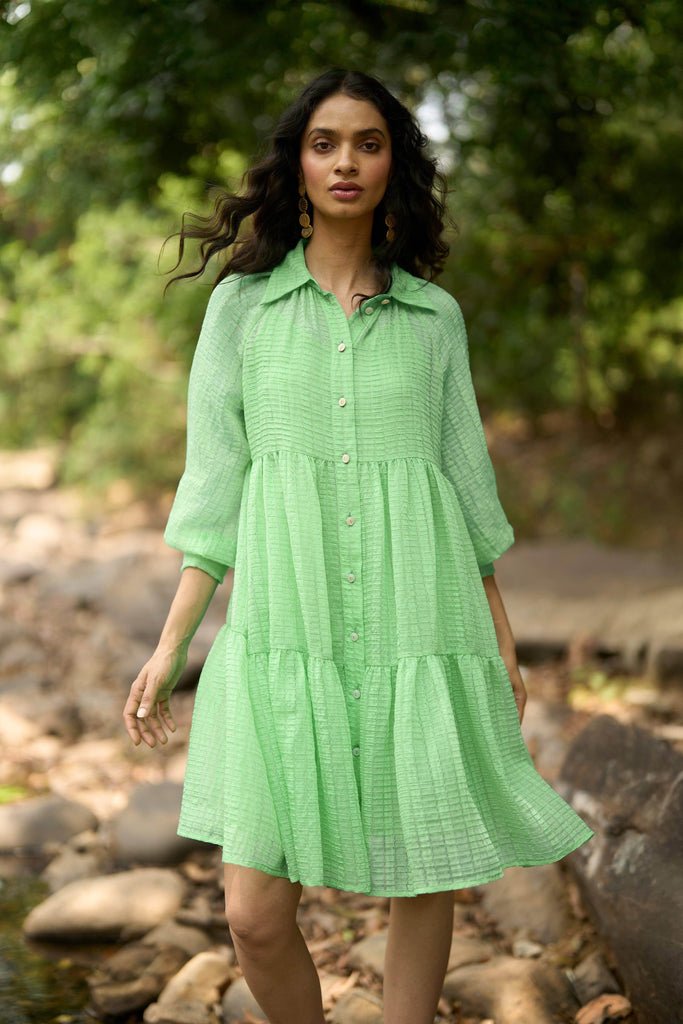 TEXTURED TIERED DRESS - dash and dot dash and dot