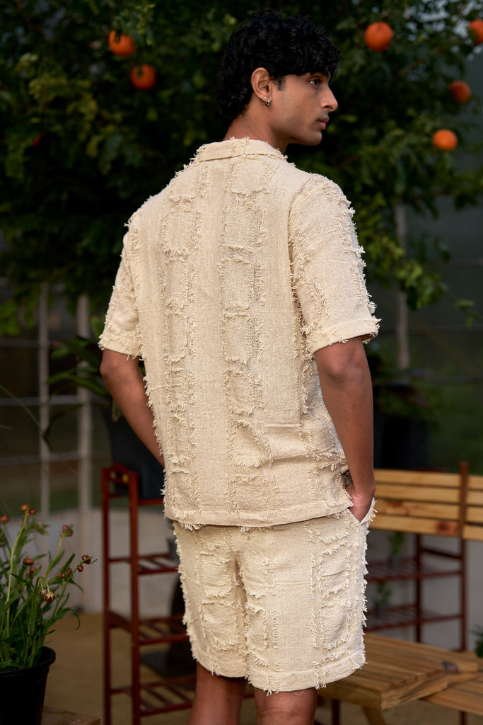 FRAYED JACQUARD SHORTS dash and dot