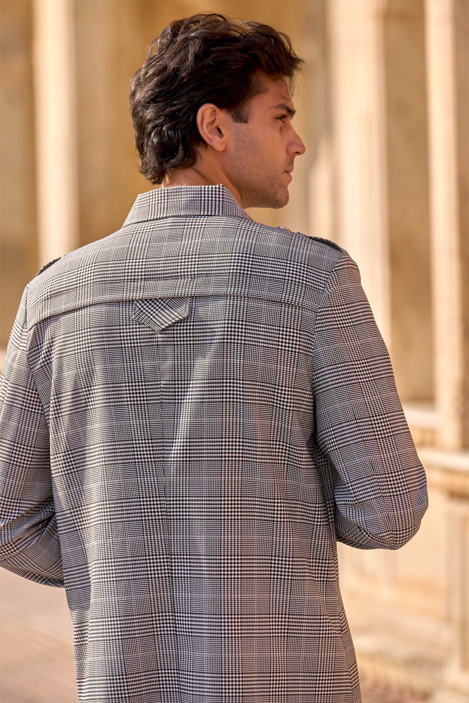 LONGLINE TRENCH SHIRT - dash and dot dash and dot