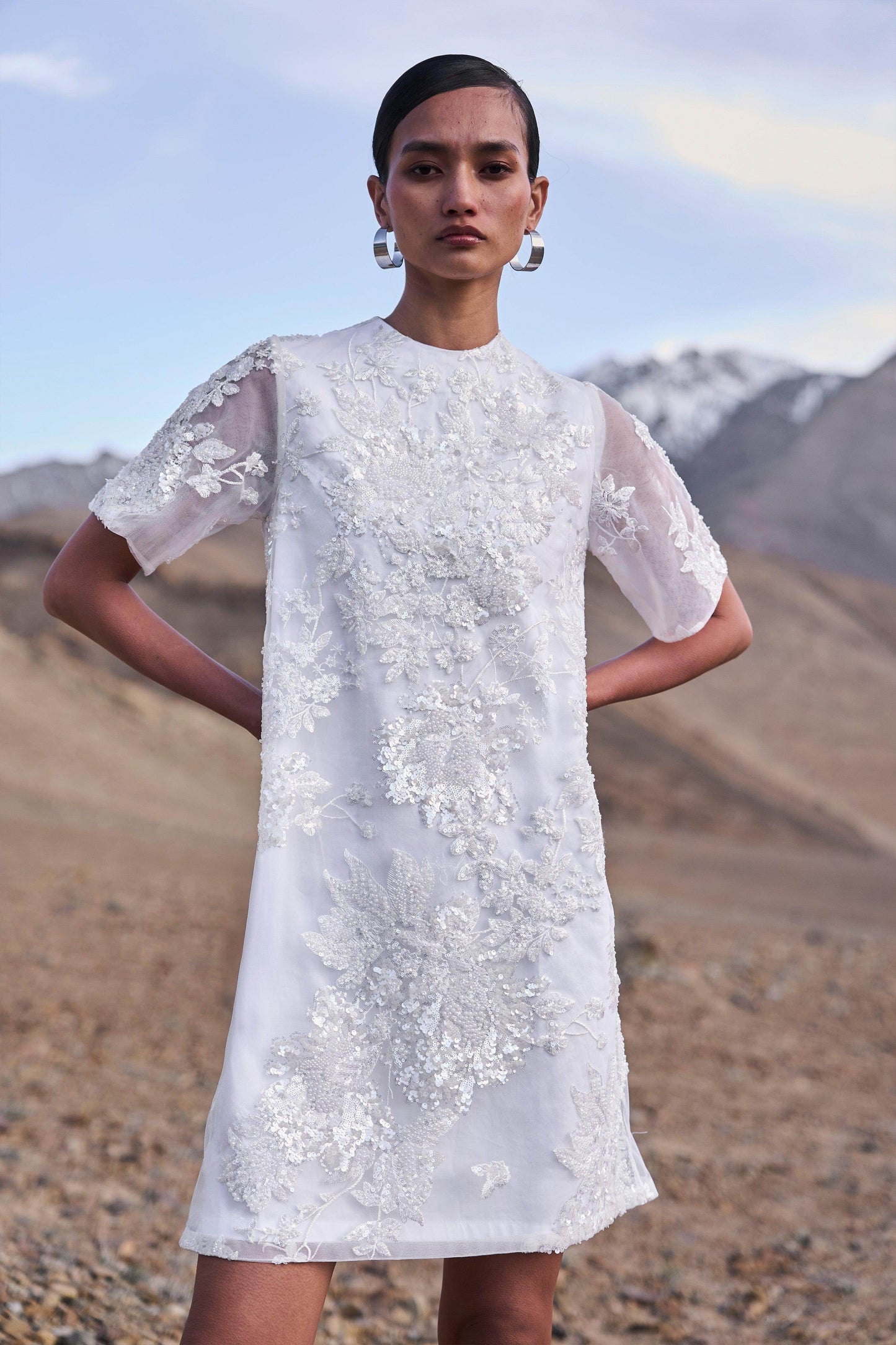 SEQUIN AND BEAD EMBROIDERED MINI - dash and dot