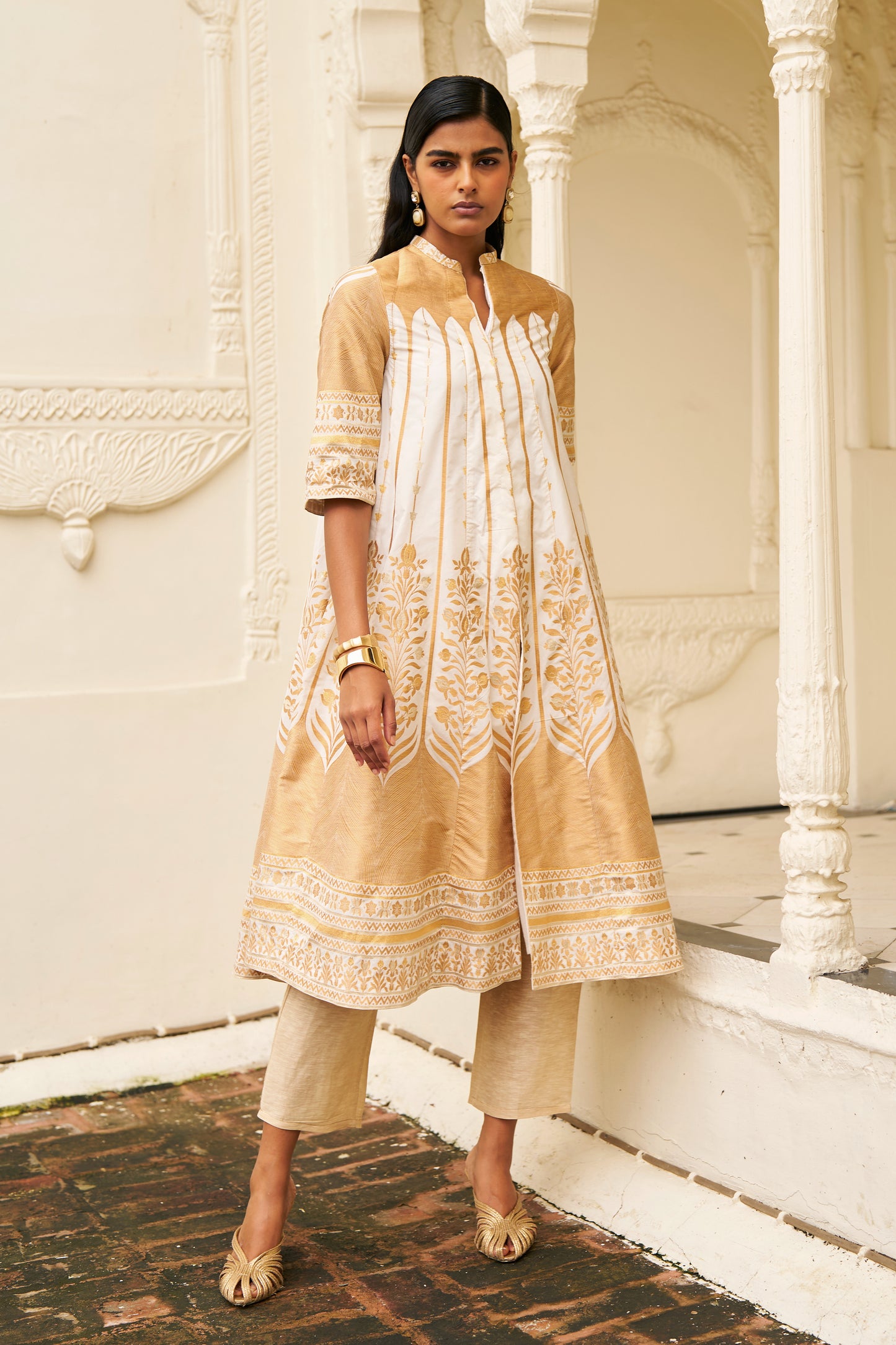 BENARES SILK BROCADE A-LINE JACKET