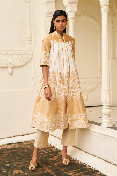 BENARES SILK BROCADE A-LINE JACKET