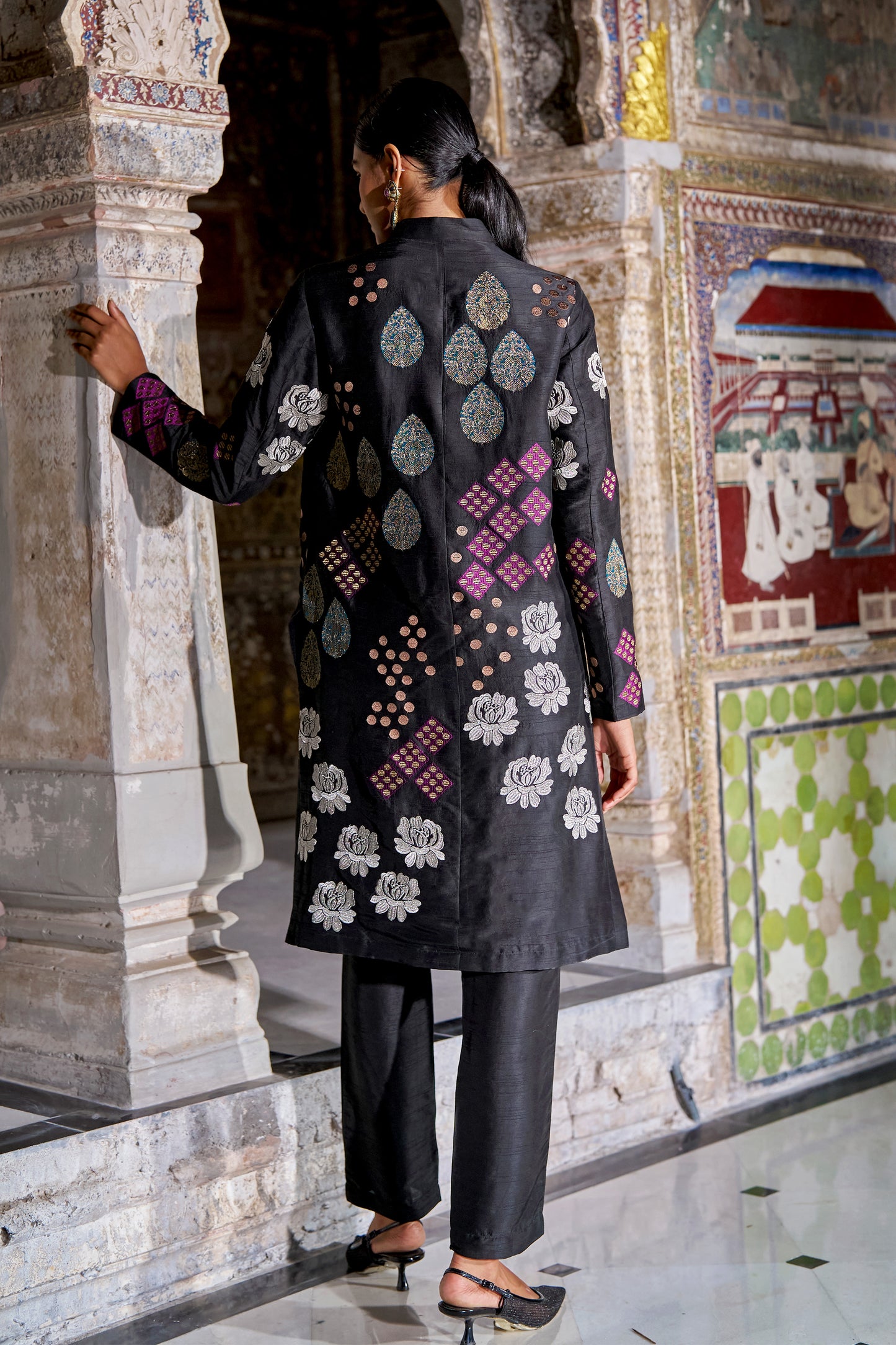 BROCADE EMBROIDERED TOP