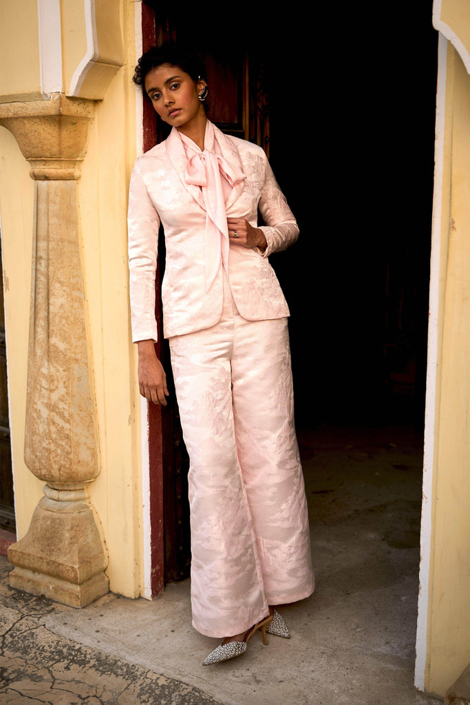 PINK BROCADE PANT - dash and dot dash and dot