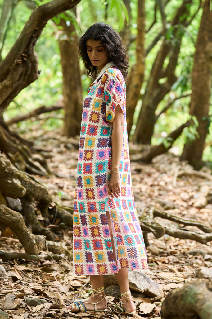 CROCHET PRINT MIDI - dash and dot dash and dot