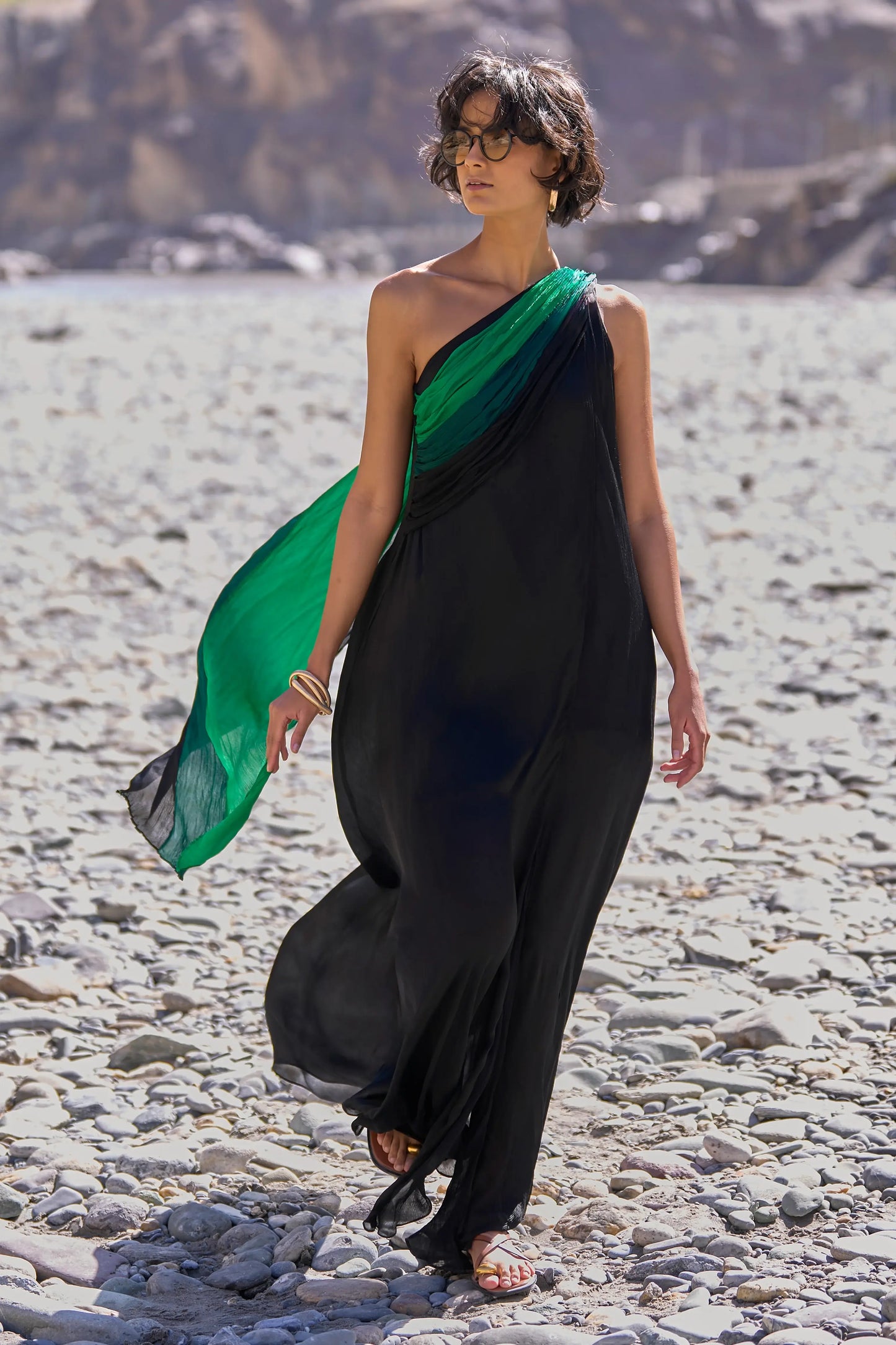 OMBRÉ DRAPED SARI GOWN