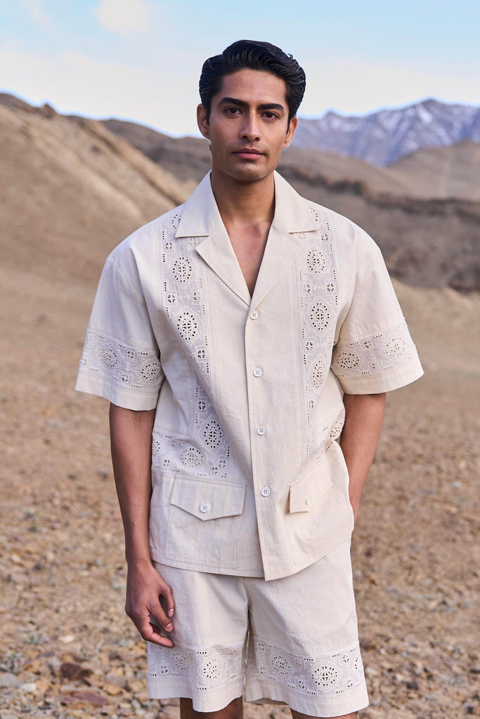 SCHIFFLI SHORTS SET - dash and dot dash and dot