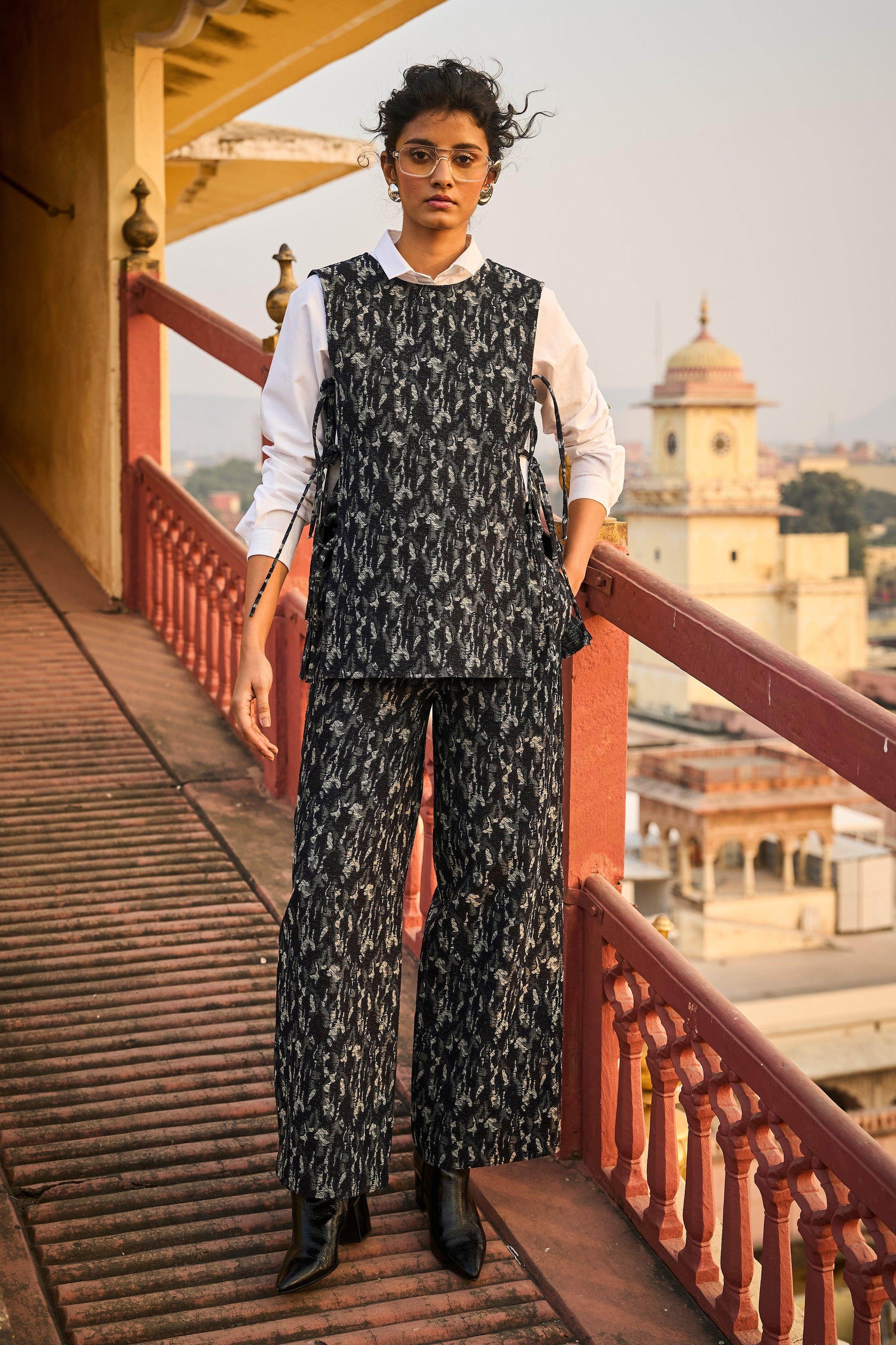 DENIM JACQUARD PANT - dash and dot