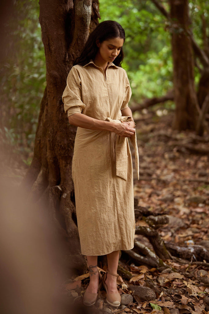 SIDE TIE MIDI - dash and dot dash and dot