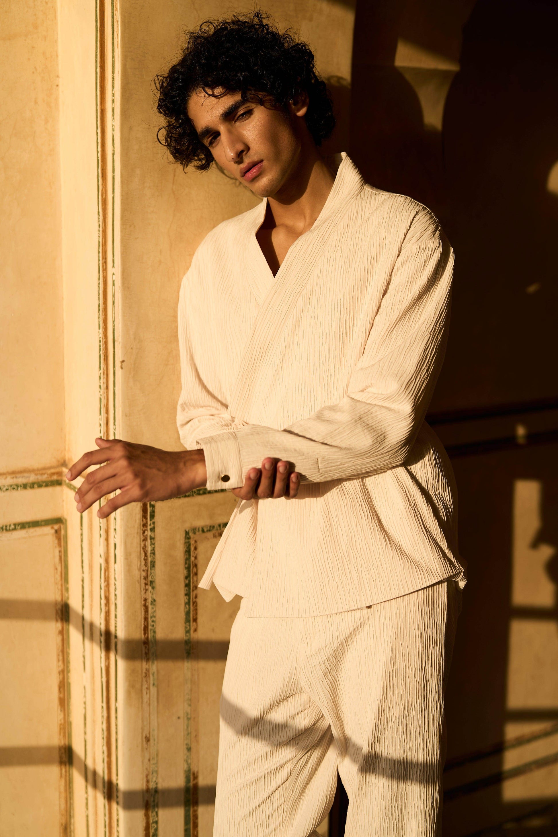 SIDE TIE TEXTURED SET - dash and dot