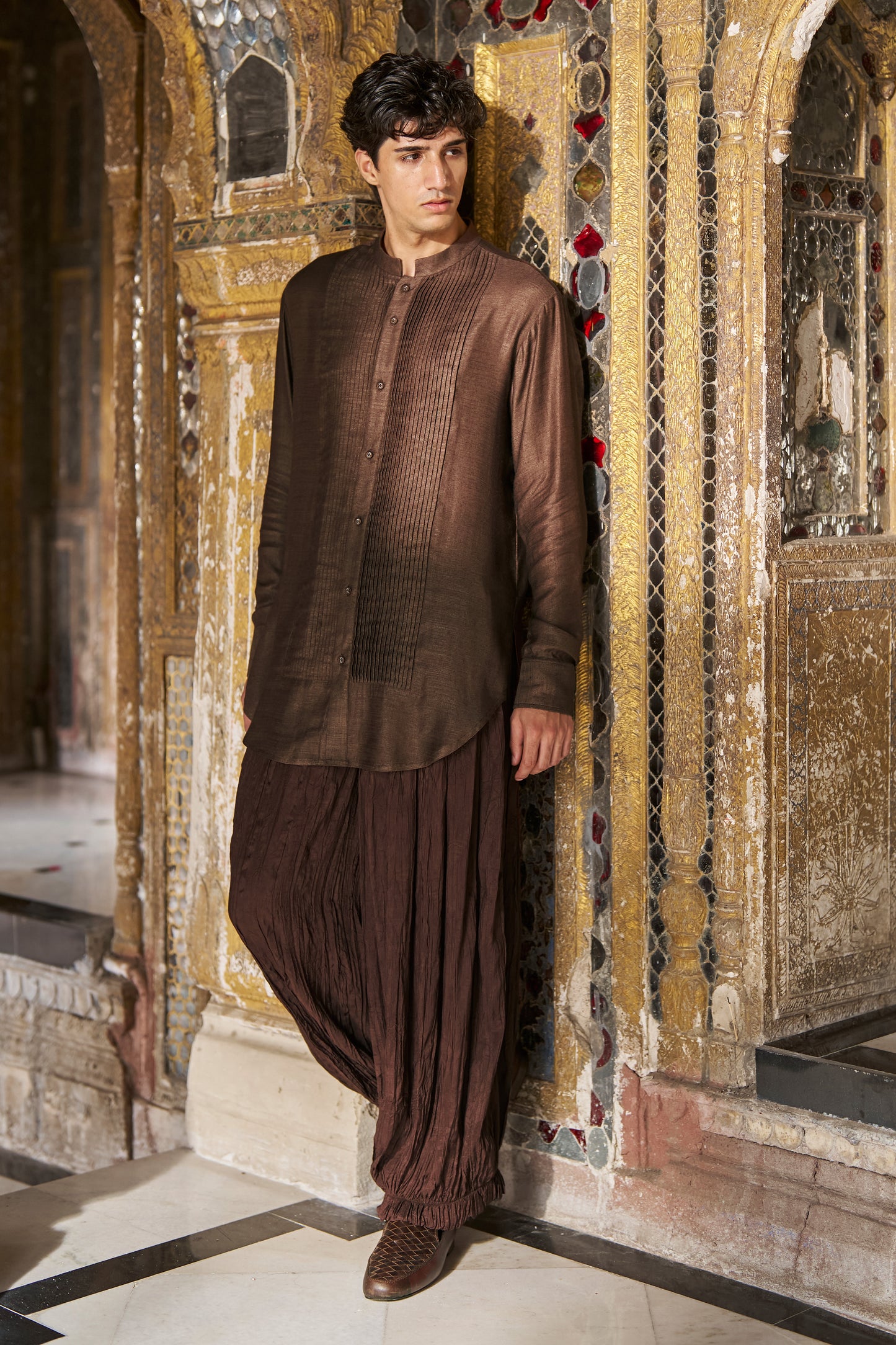 PINTUCK LONGLINE SHIRT