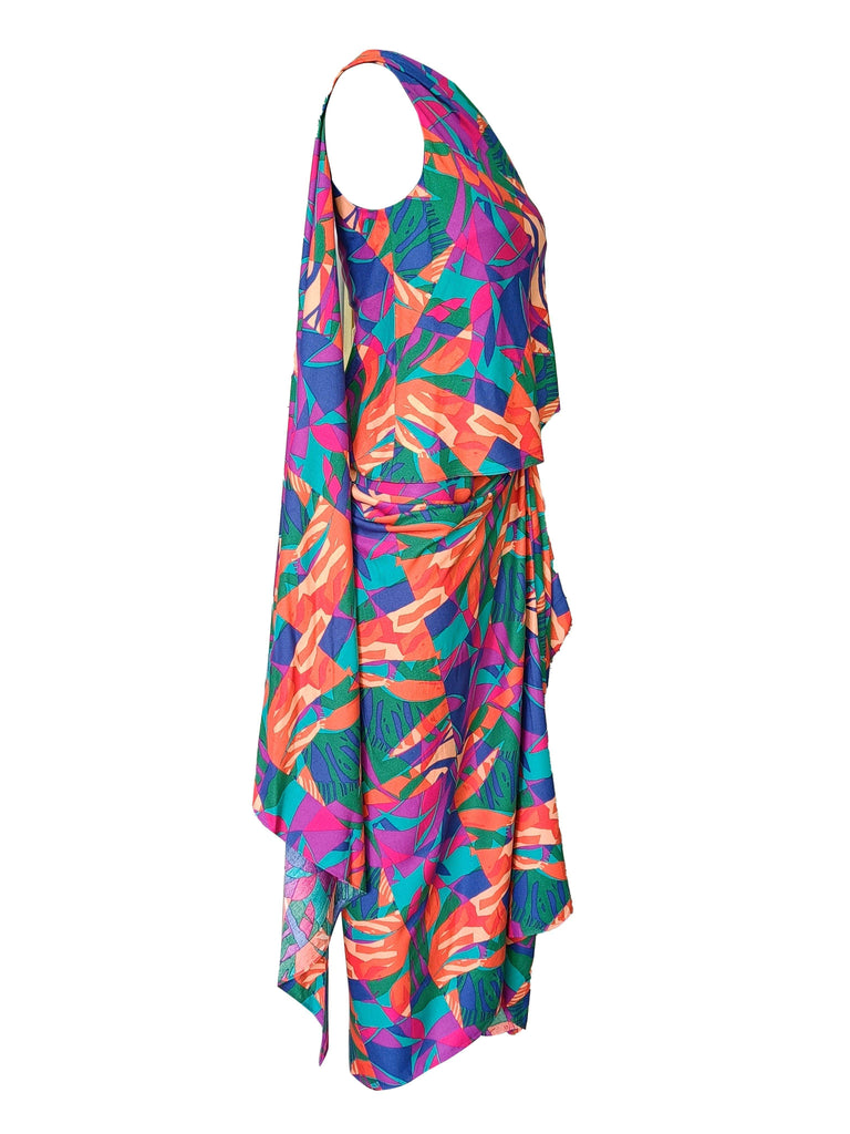 ABSTRACT PRINTED DRAPE SKIRT - dash and dot dash and dot