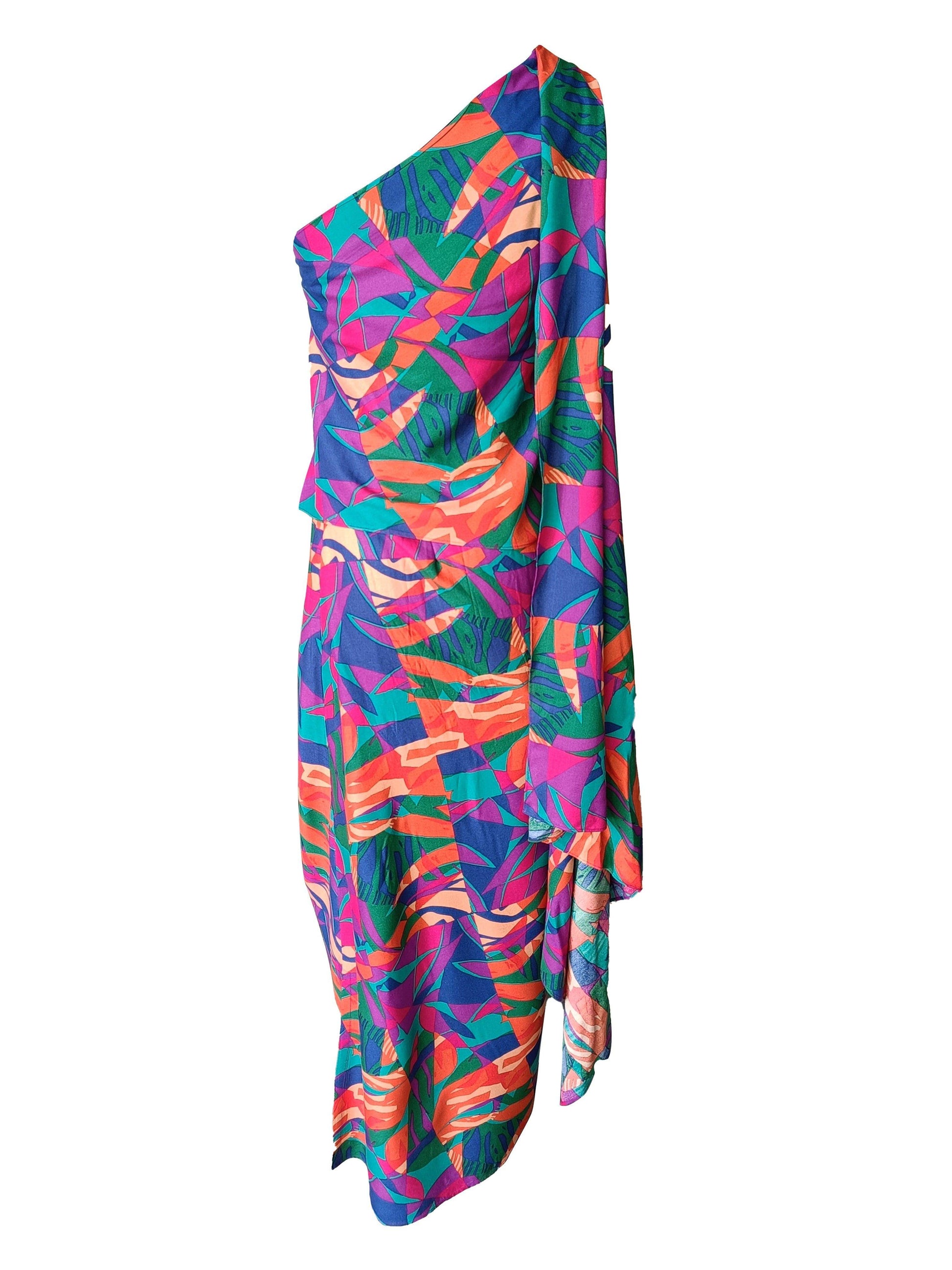 ABSTRACT PRINTED DRAPE SKIRT - dash and dot