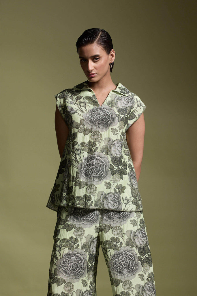 FLORAL LINEN SLEEVELESS TOP - dash and dot dash and dot