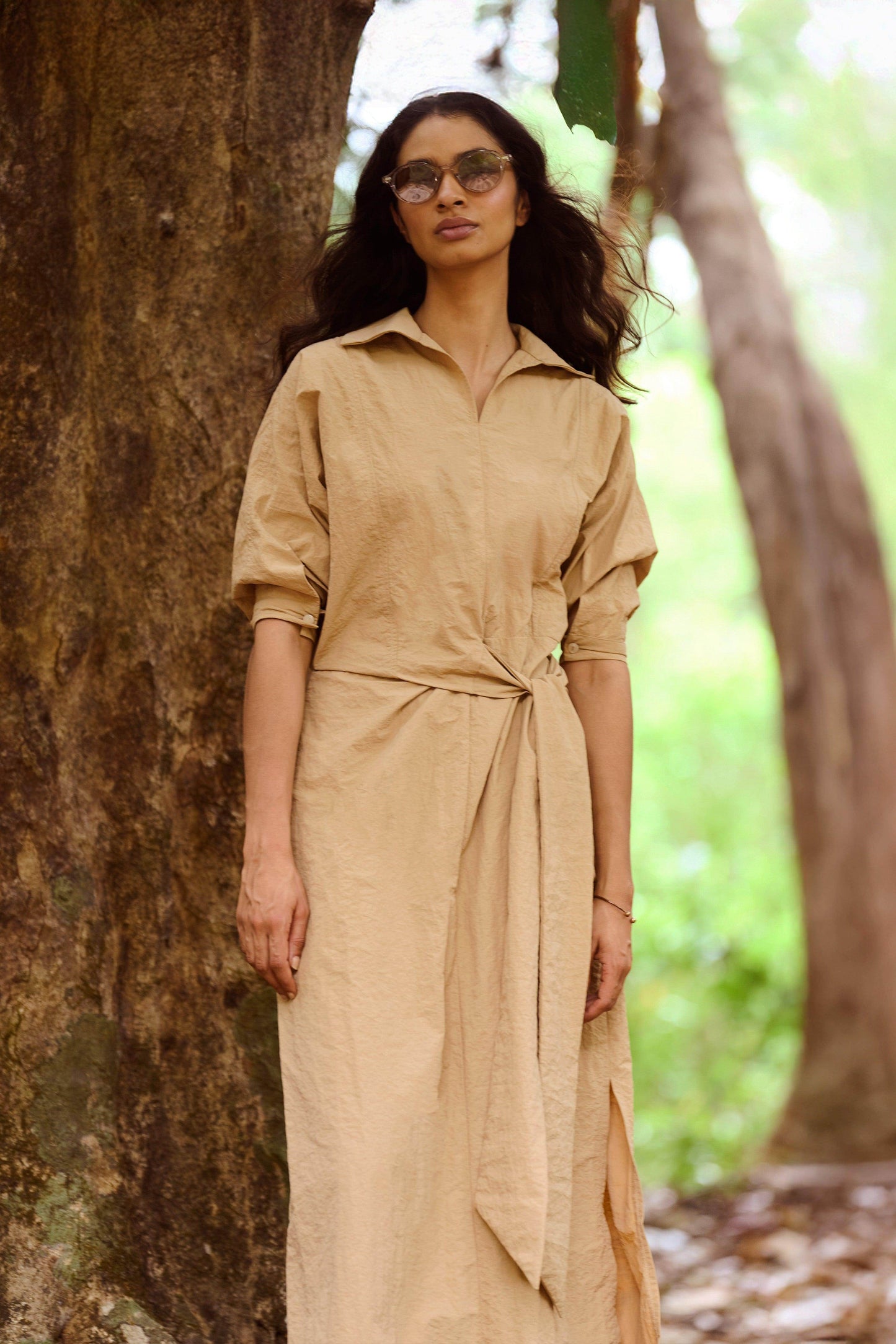 SIDE TIE MIDI - dash and dot