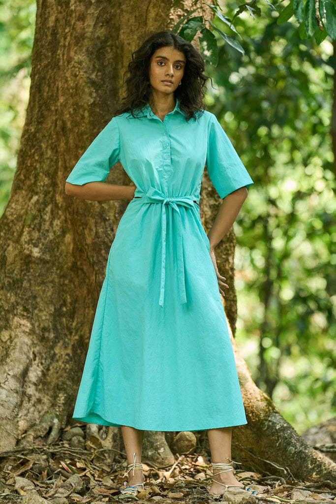 FRONT TIE SHIRT DRESS - dash and dot dash and dot