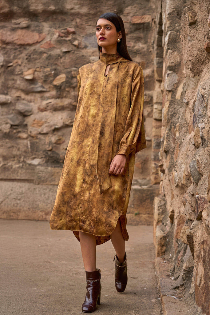 PATTERNED NECK SCARF DRESS - dash and dot dash and dot