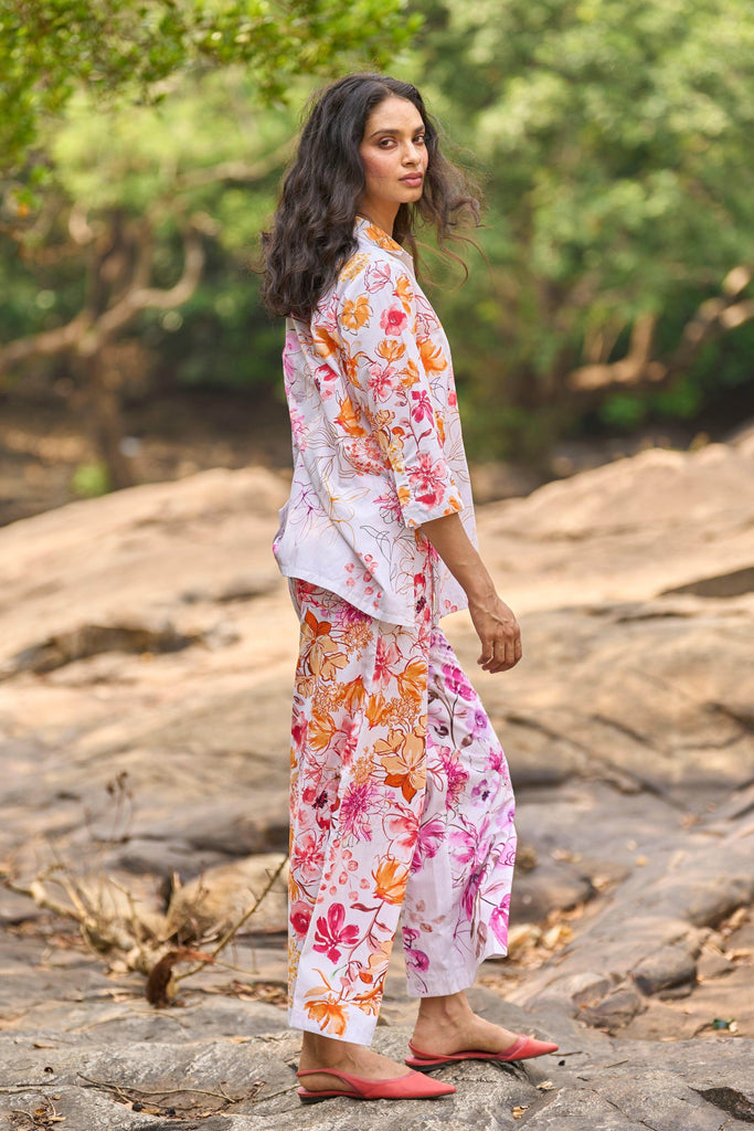 ASYMMETRIC FLORAL PRINT PANT - dash and dot dash and dot